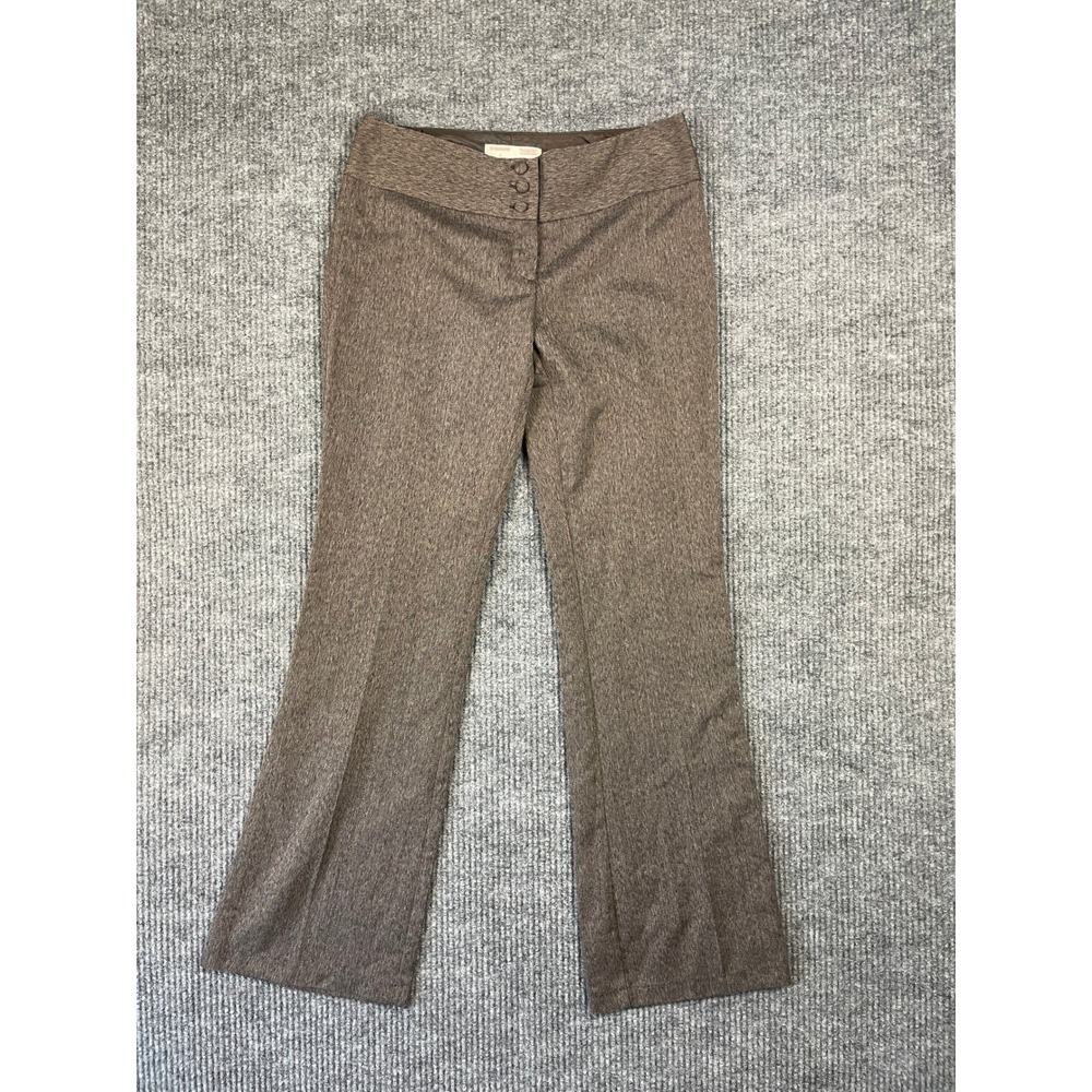 Y2K Preppy Tweed Academia Brown Herringbone Flare Career Pants Juniors 9